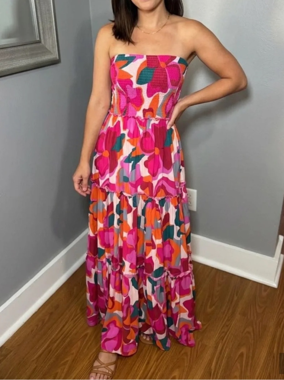 Anthropologie Abel the Label Mimosa Smocked Maxi Dress | Women’s Size M